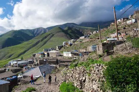 Stacked stone houses in Khinalug village