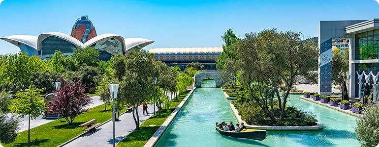 Baku Boulevard along the Caspian Sea waterfront