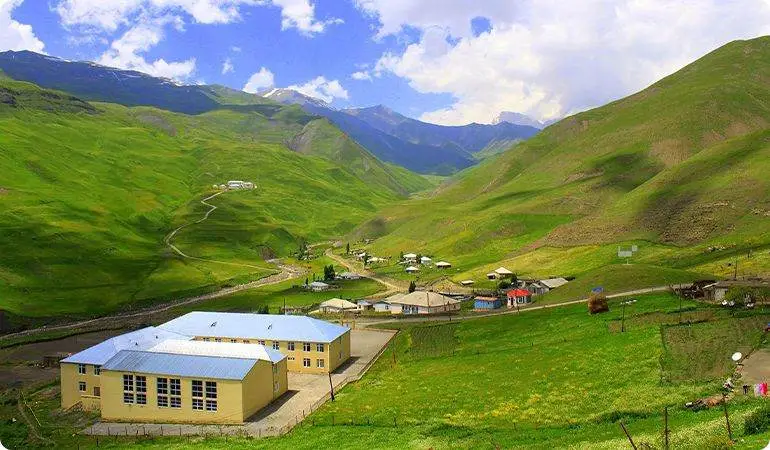 A highland valley village near Gusar