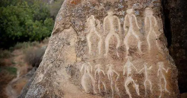 Prehistoric petroglyph carvings at Gobustan