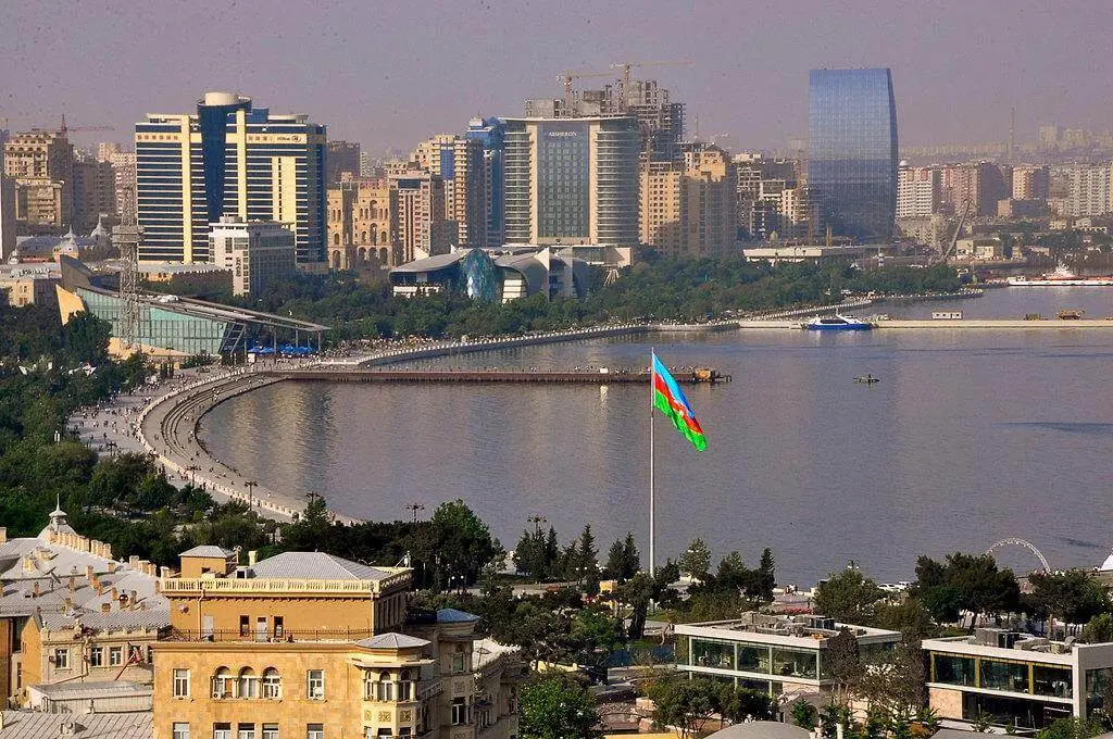 National Flag Square and Baku Bay panorama